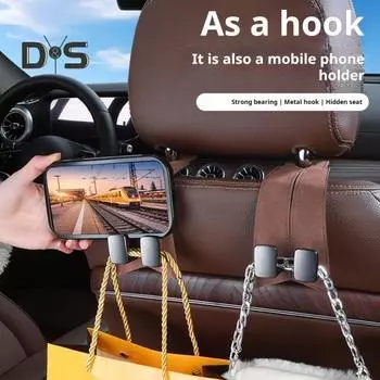 Крючок на спинку автомобильного сиденья, универсальный автомобильный крючок для вешалки для хранения, прочный, несущий, простой в установке, универсальный скрытый крючок для подголовника чёрный