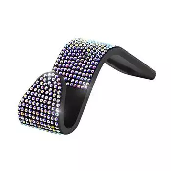 Крючок на спинку автомобильного сиденья со стразами, блестящая Алмазная вешалка, универсальная подставка для спинки, держатель для хранения, аксессуары для салона автомобиля чёрный