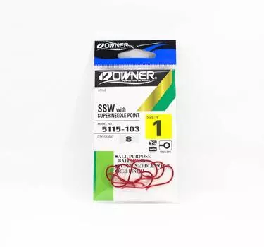 Крючок Owner SSW, размер 1, красный (0985)