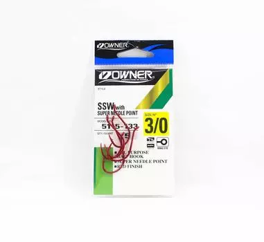 Крючок Owner SSW, размер 3/0, красный (1012)