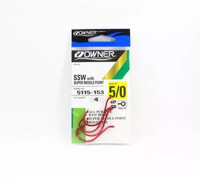 Крючок Owner SSW, размер 5/0, красный (1036)