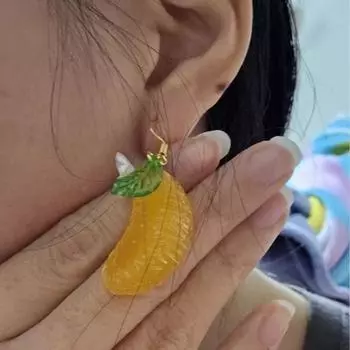 Крючок Пирсинг Фрукты Украшения Для Ушей Имитация Фруктов Y2K Серьги Ручной Работы Женщины