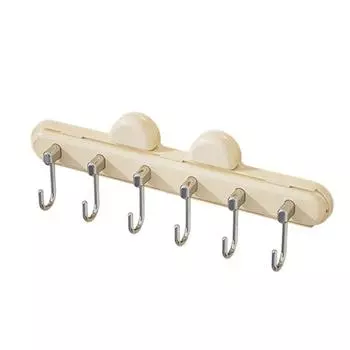 Крючок-присоска без пробивания, эластичный крючок, растягивающийся липкий крючок, креативная стойка для зазора за дверью, шкаф бежевый