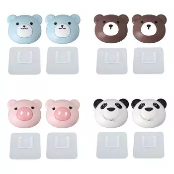 Крючок с изображением мультяшного животного, многоцелевой, сильная несущая способность, милые настенные крючки для спальни, гостиной, Ба Blue Bear