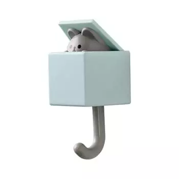 Крючок с изображением животных из мультфильмов, симпатичные настенные декоративные вешалки, крючок для домашнего декора (Светло-серый)