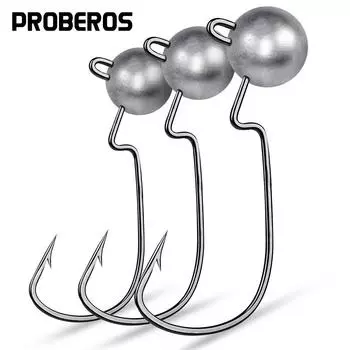 Крючок с кривошипной головкой, 3,5 г, 5 г, 7 г, 10 г, оригинальный цвет, узкая головка, рыболовный крючок, мягкая приманка, джиг-крючок, аксессуары для приманок 7g (5 pack)