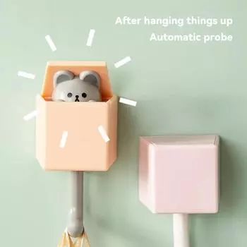 Крючок с мультяшным котом, самоклеящиеся вешалки для дверей общежития, спальни, крючки, ключ, зонтик, вешалка для полотенец, вешалка для пальто, настенная вешалка для украшения животных