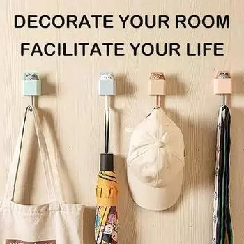 Крючок с мультяшным котом, самоклеящиеся вешалки для дверей общежития, спальни, крючки, ключ, зонтик, вешалка для полотенец, вешалка для пальто, настенная вешалка для украшения животных