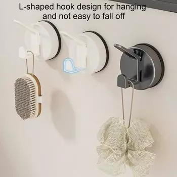 Крючок с присоской, прочный, выдерживающий нагрузку, не деформируется, не требует винтов, простая установка, многоцелевая вешалка для одежды, дверной крючок 3 серый