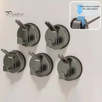 Крючок с присоской, прочный, выдерживающий нагрузку, не деформируется, не требует винтов, простая установка, многоцелевая вешалка для одежды, дверной крючок 3 серый