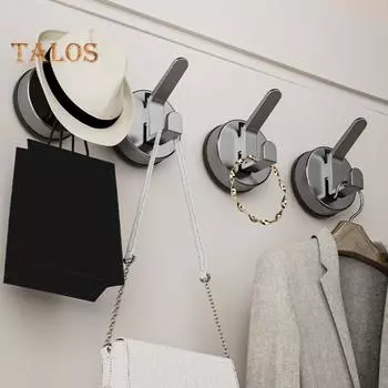 Крючок с присоской, прочный, выдерживающий нагрузку, не деформируется, не требует винтов, простая установка, многоцелевая вешалка для одежды, дверной крючок 3 серый