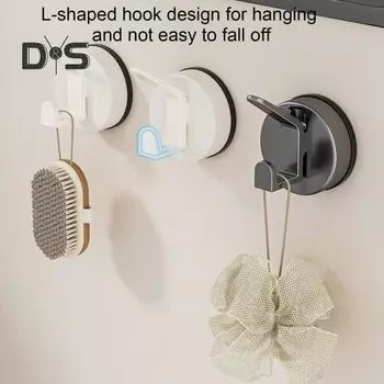 Крючок с присоской, прочный, выдерживающий нагрузку, не деформируется, не требует винтов, простая установка, многоцелевая вешалка для одежды, дверной крючок 3 серый