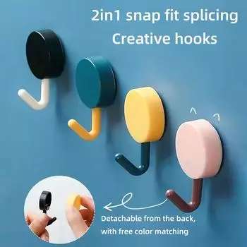 Крючок с прочным клеем для подвешивания на стену, креативный и милый крючок для кухни без отметин и отверстий, клейкий крючок для ванной за дверью Dark blue 20pcs