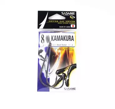 Крючок Sasame F-345 Kamakura с длинным хвостовиком, черный, размер 8/0 (4316)