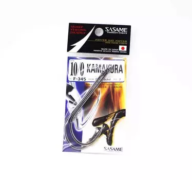Крючок Sasame F-345 Kamakura с длинным хвостовиком, черный, размер 10/0 (4330)