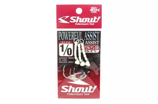 Крючок Shout 25-PA Power Assist Rigged, размер 1/0 (9107)