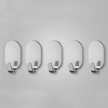 Крючок Сильный клей без пробивки Наклейки на дверь кухни ванной комнаты Настенный липкий крючок Несущий крючок из нержавеющей стали One Size