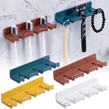 Крючок-вилка, пластиковый крючок без маркировки, прочный клейкий крючок, крючок для ногтей, вешалка для зубных щеток One Size белый