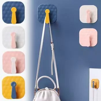 Крючок-заглушка Пластиковый не оставляющий следов крючок с суперклеем Крючок без гвоздей One Size синий