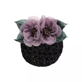 Крючок Затылок Женская Заколка для Волос Цветок Пучок Сетка Снуд Аксессуары для Волос Корейский Стиль Головной Убор фиолетовый