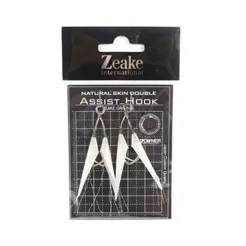 Крючок Zeake Assist с двойной рыбьей кожей SLJ, 2 шт. в упаковке, L (3 Размер) (3070)