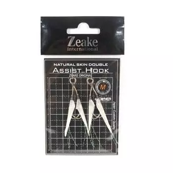 Крючок Zeake Assist с двойной рыбьей кожей SLJ, 2 шт. в упаковке, M (Размер 4) (3063)