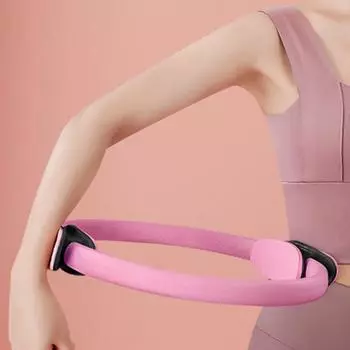 Круг для йоги, пилатеса, фитнеса, тренировки бедра, тела, волшебный круг, ручка в форме полумесяца, круг для тонкой талии, многофункциональный зажим для ног 1pc чёрный