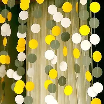 Круг Новое поступление Baby Shower вечерние гирлянды на свадьбу, день рождения, подвесная гирлянда 1 компл., 4 м, бумажный баннер, украшение, горячая распродажа, высокое качество ручной работы 2