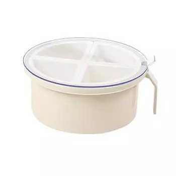 Круглая 4-секционная пластиковая коробка для приправ с 4 отделениями, кухонный контейнер для хранения приправ Beige