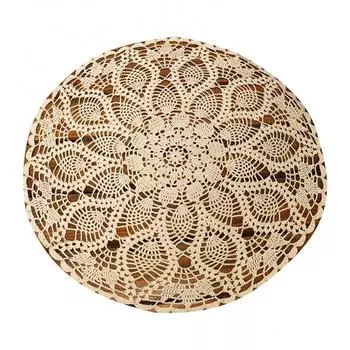 Круглая 60 см хлопковая ручная вязка крючком кружевная ажурная скатерть чехол для стола белый