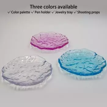 Круглая акриловая палитра для дизайна ногтей, накладные кончики ногтей, смешивание цветов, палитра ледника, полка для дисплея, маникюрный инструмент, поднос для ювелирных изделий прозрачный