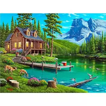 Круглая Алмазная картина «сделай сам», вышивка крестиком, ремесло 5D, алмазная вышивка ручной работы, пейзаж, животные, горный хрусталь, мозаика, подарок, искусство, украшение для дома Full Round 20x30CM