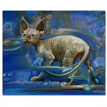 Круглая Алмазная мозаика Кот 5D Алмазная картина Набор животных Алмазная вышивка 20X30CM