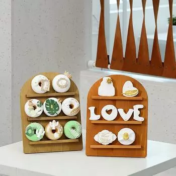 Круглая арочная деревянная подставка для закусок, десертный стол, подставка для торта, украшения, подставка для печенья Mori на свадьбу, подставка для пончиков коричневый