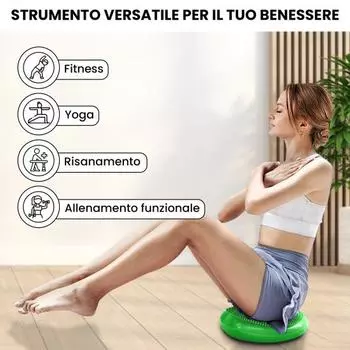 Круглая балансировочная доска с насосом, толстая надувная подушка для сидения для йоги, фитнеса, массажа ног, снятия боли, покачивания, подушка для детей и взрослых, сенсорный балансировочный диск зелёный