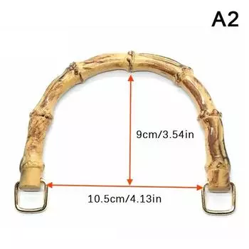Круглая бамбуковая сумка в форме буквы D с деревянными ручками, изготовленная вручную, винтажная сумка, сменные ремни, аксессуары для сумок своими руками, ручки из натурального дерева as the picture