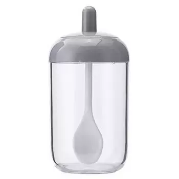 Круглая банка для приправ с крышкой-ложкой, контейнер для специй, кухонный ящик для хранения инструментов