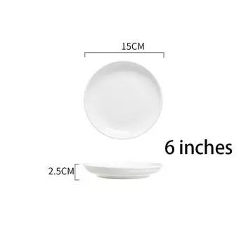 Круглая белая обеденная тарелка из меламина, подносы для стейков в западном стиле, десертная косточка, посуда, пластиковая имитация фарфора 15cm/6inch