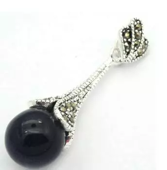 Круглая бусина из натурального синего песочного нефрита 12 мм, подвеска из стерлингового серебра 925 пробы с марказитом