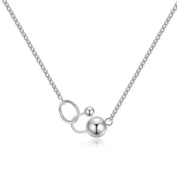 Круглая бусина крючком крючком ожерелье боковая цепочка голая цепочка модная персонализированная мужская и женская ключичная цепочка Niche Sense