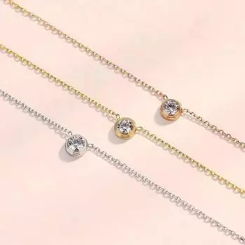 Круглая цепочка Bubble из стерлингового серебра S925, женская мода, универсальная, простая 925