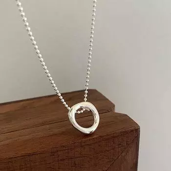 Круглая цепочка из бусин, нестандартное ожерелье с кольцами, холодный и модный новый стиль, цепочка на ключицу для женщин