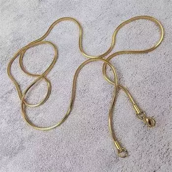 Круглая цепочка-змейка, хип-хоп, ожерелье из нержавеющей стали, цепочка в виде змеиной кости, простая и универсальная индивидуальность золотой