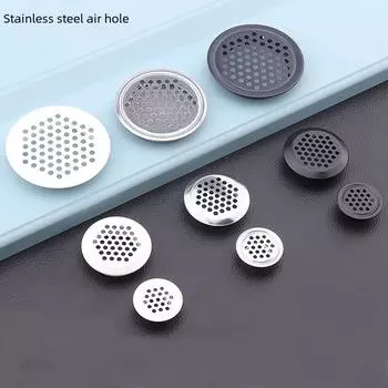 Круглая черная вентиляционная крышка из нержавеющей стали для шкафов - дышащая сетка для рассеивания тепла White/1 piece