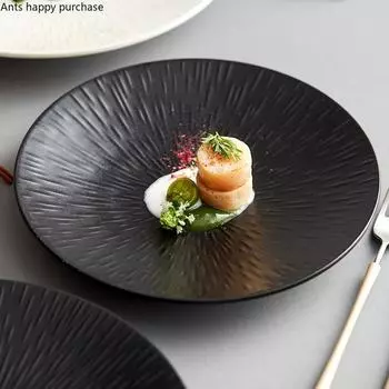 Круглая чисто белая керамическая тарелка Обеденные тарелки Западные тарелки Тарелка для стейка Фруктовый поднос Салатница Поднос для закусок Посуда для ресторана