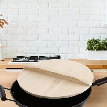 Круглая деревянная крышка для кастрюль, легкая крышка для сковороды, кухонный аксессуар 20cm