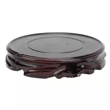 Круглая деревянная основа многофункциональная ретро резьба элегантная деревянная подставка для украшения дома