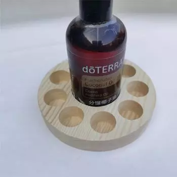 Круглая деревянная подставка для эфирных масел - один слой с 10 отверстиями для маленьких бутылочек Small Y-9, Storage Box, 11.5cm*2cm