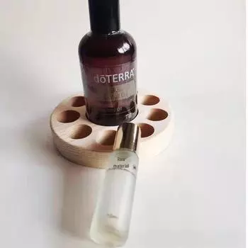 Круглая деревянная стойка для эфирных масел с 10 ячейками customizable