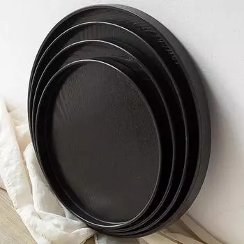 Круглая деревянная тарелка поднос для еды фруктовое блюдо для завтрака тарелка для чая в отеле чайник чашка поднос для кофе 21cm